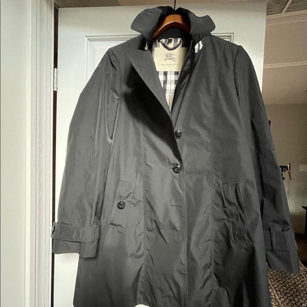 Burberry Coat Size 10 Black